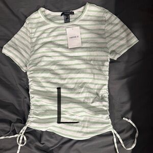 Forever 21 Green Striped Women's Top
